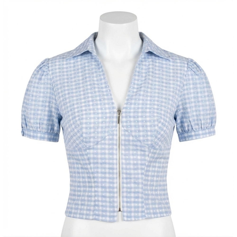 NEW KESTAN amanda zipper top in blue